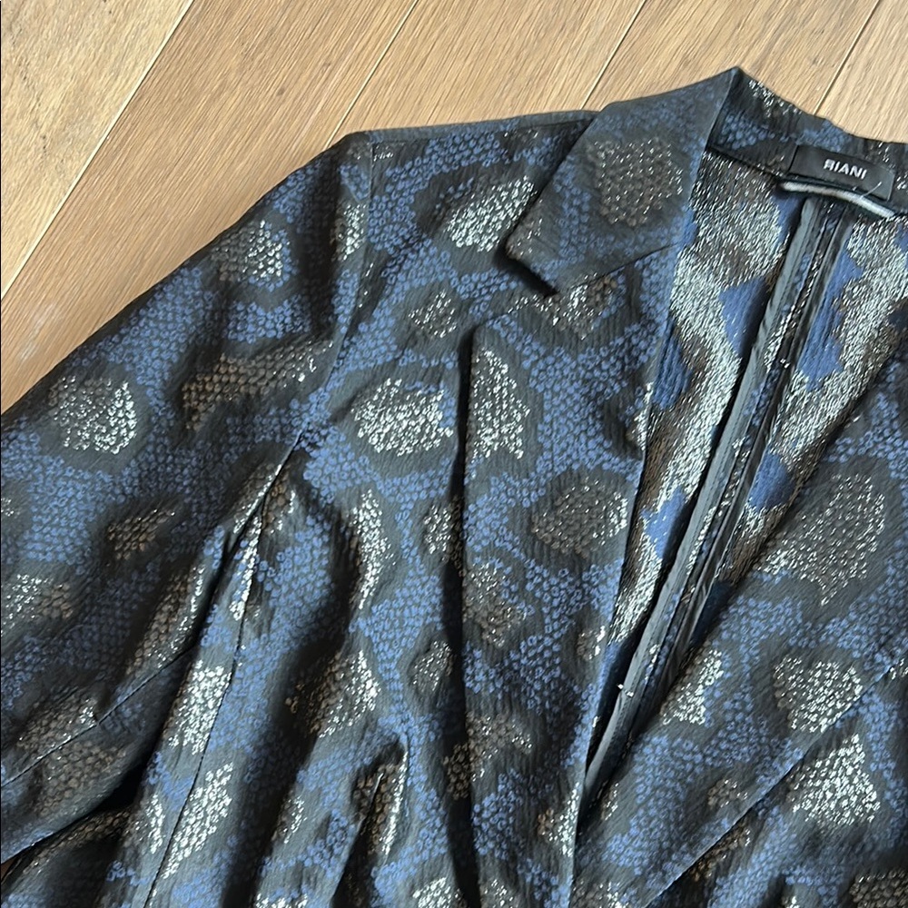 RIANI Black and midnight blue snakeskin pattern Blazer | Size 12 US